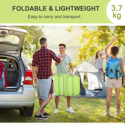 Outsunny Folding Chaise Lounge Pool Chairs, Outdoor Sun Tanning Chairs with Pillow, Reclining Back, Steel Frame & Breathable Mesh for Beach, Yard, Patio, Green