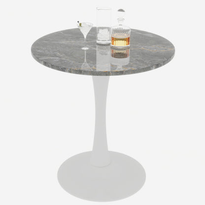 27.6inch  Round Dark Gray Marble Vein Coffee Table