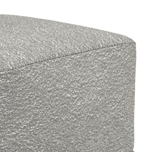 24 Inch Square Boucle Ottoman Pouf Footrest Accent Seat for Living Room Bedroom