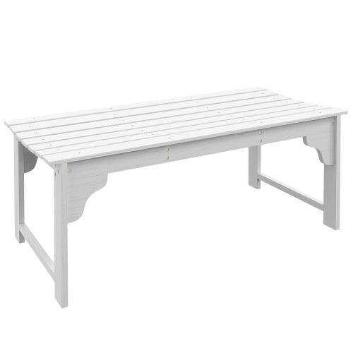 Wooden Garden Bench, Outdoor Park Bench with Slatted Seat, Backless Front Porch Bench with Curved Seat for Conservatory, Garden, Poolside, Deck, White