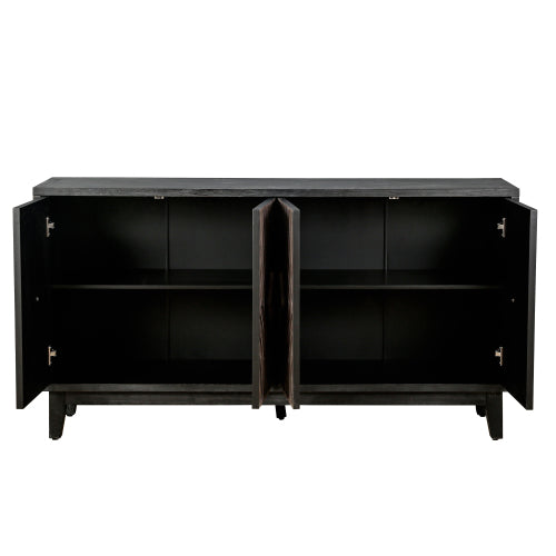 60 Inch American Country Retro Sideboard Four Convex Pattern Door Solid Wood Household Living Room Entrance Storage Cabinet