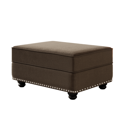 Brown Modular Velvet Ottoman, Sofa Matching Foot Stool, 31.5 inchx23.6 inchx16.5 inch, 300 LBS Weight Capacity for Living Room & Office