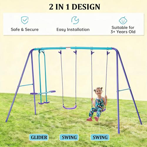 Outdoor Swing Set,Metal Swing Set