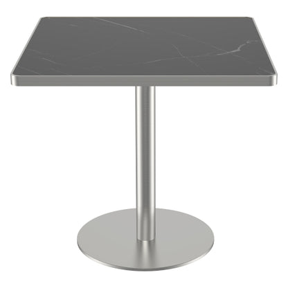 31.5 Inch Square Snow Mountain Stone Dining Table, Modern Tulip Table with Gold Stainless Steel Support Base