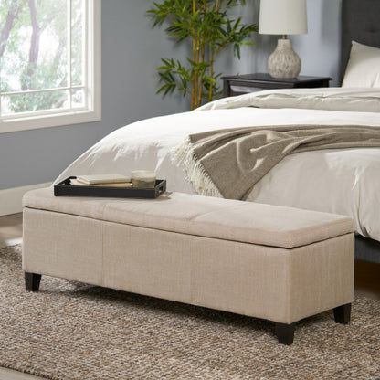Upholstered Storage Ottoman, Solid Wooden Legs (old sku 57742.00LBE)