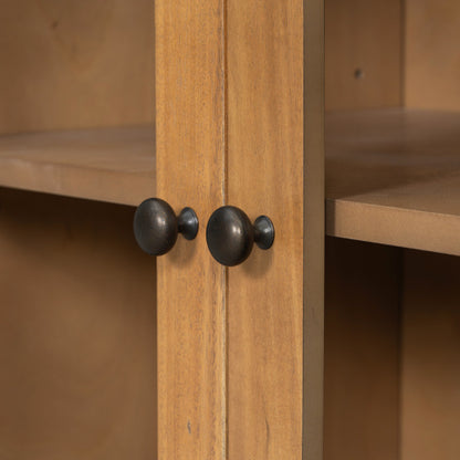 Natural Storage Cabinet with 7 Drawers and 2 Doors