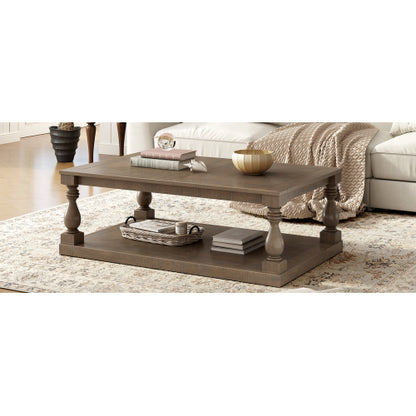 Vintage Pine Veneer Coffee Table Vase Legs Artistic Center Table