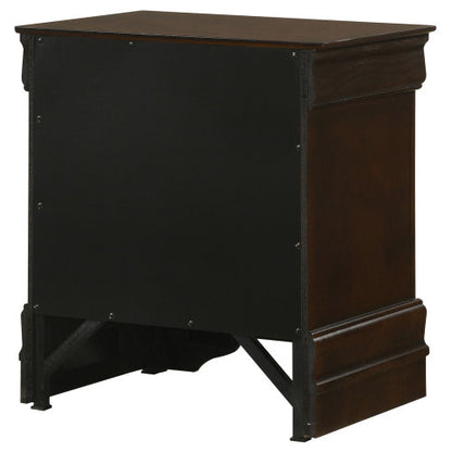 Cappuccino 2-Drawer Nightstand with Bail Handles