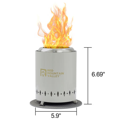 Smokeless Tabletop Fire Pit with Mat, Portable Mini Low Smoke Camping Stove