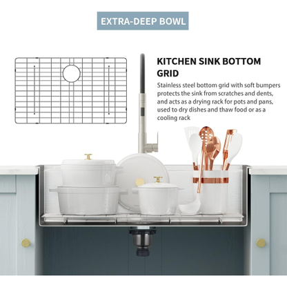 33 x 22 Drop In Stainless Steel Workstation Sink, 33 Inch 18-Gauge Stainless Steel Drop-In Kitchen Sink