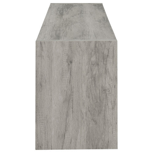 Grey Driftwood 71 Inch Modern Rustic TV Console with Adjustable Shelves