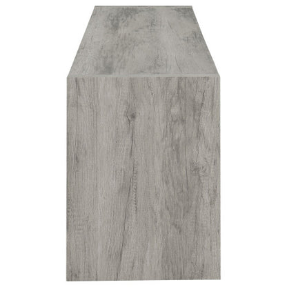 Grey Driftwood 71 Inch Modern Rustic TV Console with Adjustable Shelves