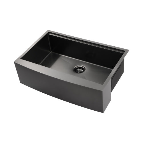 33x22x10"Farmhouse Apron Single Bowl Stainless Steel Kitchen Sink with Workstation