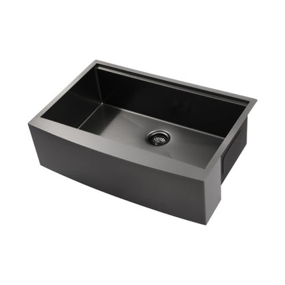 33x22x10"Farmhouse Apron Single Bowl Stainless Steel Kitchen Sink with Workstation