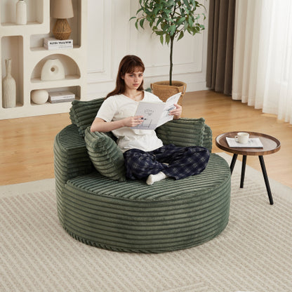 50"L Corduroy Sponge single sofa,No Assembly Required,Fluffy Modern Sleeper Chair for Living room, Bedroom, Lounge and Projection Room(Not a swivel chair.)