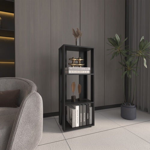 Eco 39inch  Tall Four-Tier Bookcase Storage Cabinet, Black