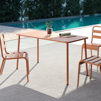 Sella long table outdoor (red)dining table villa courtyard balcony table outdoor leisure table simple garden waterproof table