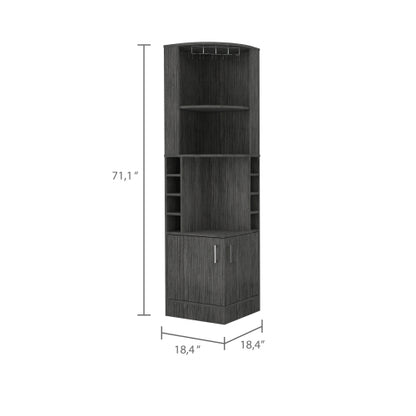 Bar Cabinet, Eight Bottle Cubbies, Two Large Open Shelves