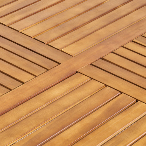 Outdoor Acacia Wood Square Dining Table - 31.50"L x 31.50"W x 30.00"H - Natural brown