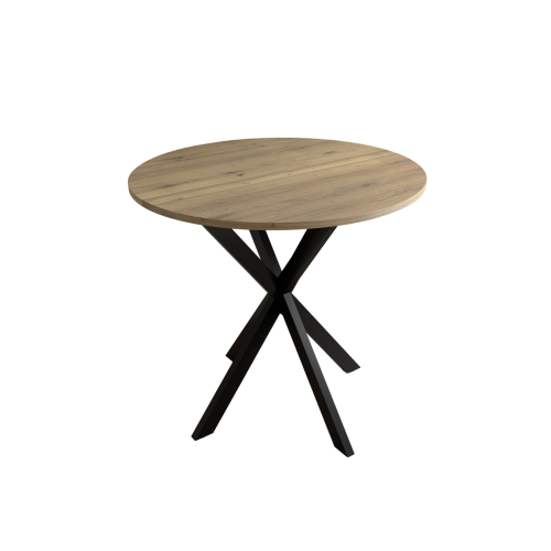 31.5 Inch Round Dining Table with MDF Top and Metal Legs