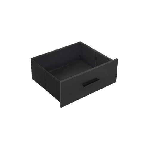 Black 2-Piece LED Nightstand Set with Fabric Drawers