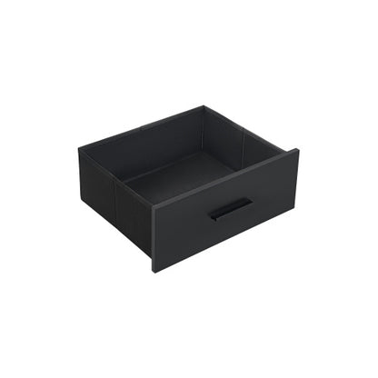 Black 2-Piece LED Nightstand Set with Fabric Drawers