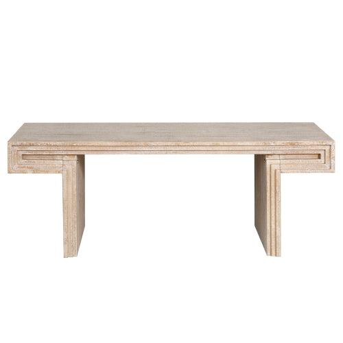 48 Inch Double-Tier Vintage Industrial Table, Antique Natural