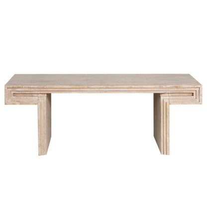 48 Inch Double-Tier Vintage Industrial Table, Antique Natural