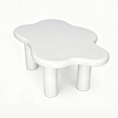 40 Inch White Cloud Coffee Table Modern MDF Living Room Center Table