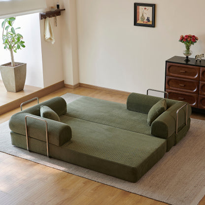 78.8 inch  Corduroy Convertible Sofa Bed, Boneless Loveseat
