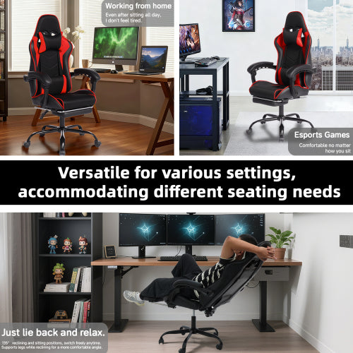E-sports Gaming Chair Sports Car Driving Seat PU Material Moulded Sponge Comfortable and Safe With Massage Red