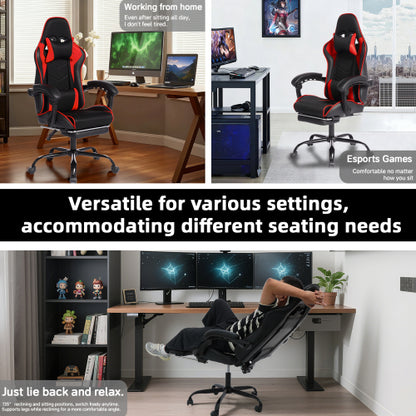 E-sports Gaming Chair Sports Car Driving Seat PU Material Moulded Sponge Comfortable and Safe With Massage Red