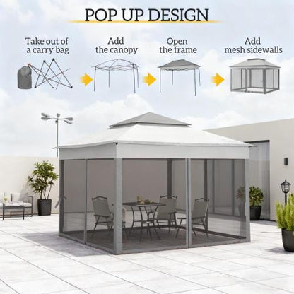 Easy to Setup Foldable Gazebo,Outdoor Patio Pop Up Canopy Gazebo Shelter with Zipper Netting,Carry Bag
