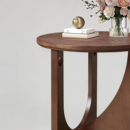 100% Solid Wood Side Table Natural Round End Table Rustic Accent Furniture