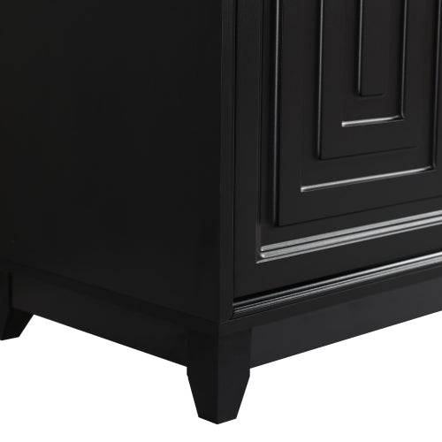Modern TV Stand for 65 Inch TV with Storage Cabinets and Solid Wood Legs