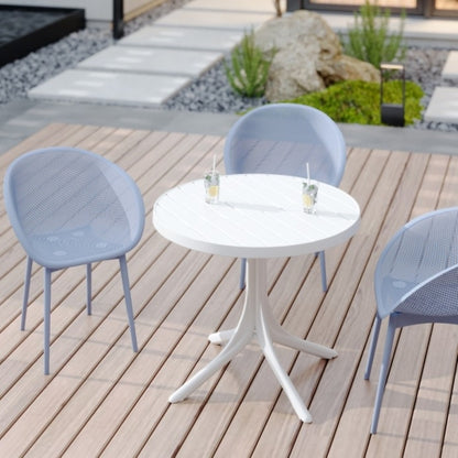 Holiday - 2-Pack Modern Lounge Chairs – Indoor/Outdoor All-Weather PP Plastic, Lightweight for Patio, Beach, Living Room (Light Baby Blue)