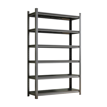 6 Story Metal Garage Storage Rack Adjustable Partition Shelves 400lb per Layer Heavy Duty Black