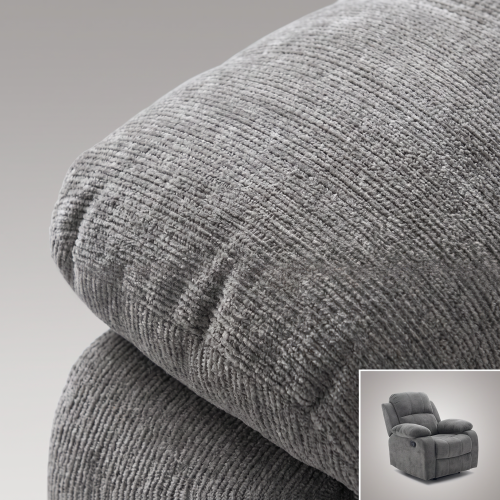 Manual Chenille Recliner Chair 110 degree -170 degree  Adjustable 400LB Capacity for Living Room Bedroom Small Spaces