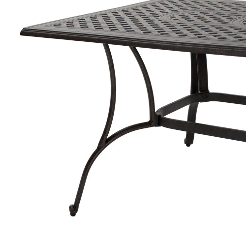 Outdoor Cast Aluminum Rectangular Dining Table, Bronze