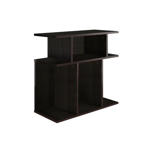 Modern 3-Tier Accent Table 6 Shelves Brown Laminate Storage Unit