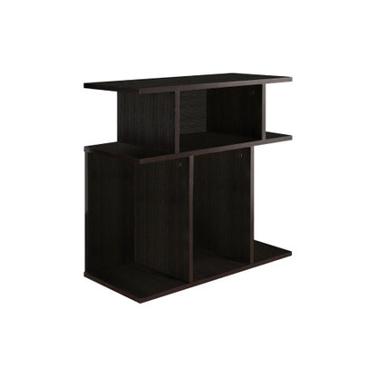 Modern 3-Tier Accent Table 6 Shelves Brown Laminate Storage Unit