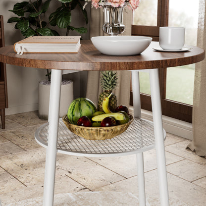 3-Piece Bar Table Set with 2 Bar Stools ¨C Modern Pub Table with Backrests & Storage Shelf