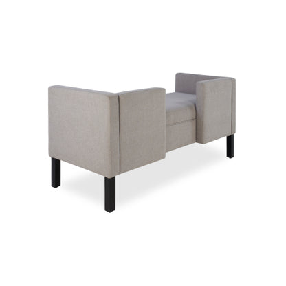 47" Ottoman with Storage,Upholstered Entryway Bench for Bedroom and Living Room,End of Bed Bench with Metal Base, Grey. Modern style