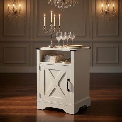 16inch White Farmhouse Charging Nightstand