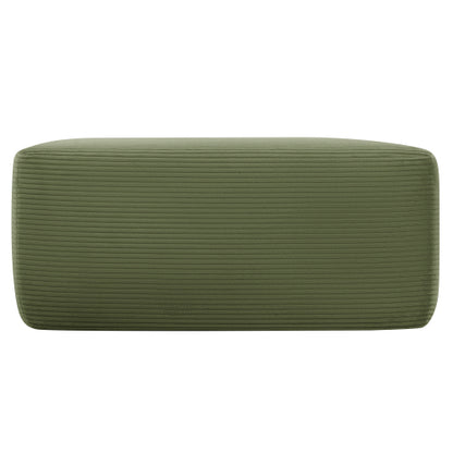 Green XS Corduroy Modular Ottoman, Zero-Assembly Spring Cushion Footrest for 96.9¡± L-Shaped Sofa