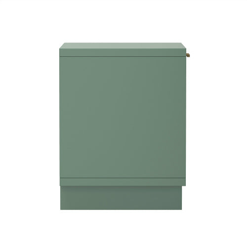 Sage Green Nightstand, 1 Drawer & Shelf, Fluted Front, 18.1inchL¡Á19.7inchH¡Á15.2inchD