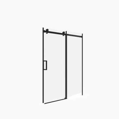 56-60"W x 72"H Frameless Sliding Shower Door,5/16" (8mm) Thick SGCC Tempered Clear Glass,Double Side Easy Clean Coat, Matte Black Finished With Buffer