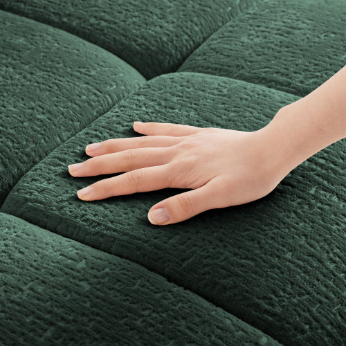 Green Chenille Matching Ottoman for 33 Sofas Sectional, Tufted Modular Footrest Seat