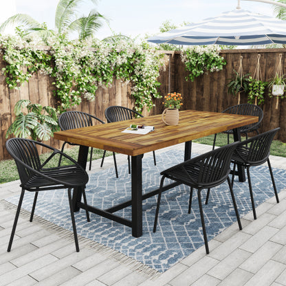 Patio Dining Chairs Stackable Chairs with Breathable Design Modern Simple Art Style