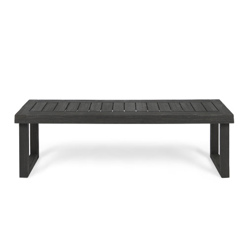 Outdoor Acacia Wood Dining Bench,Dark Grey